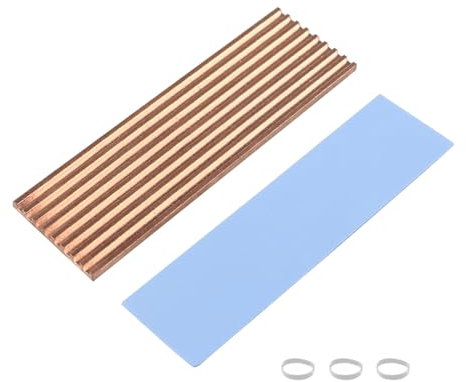 ZDE M.2 SSD Heatsink 70x21x2mm Copper Heatsink with Silicone Thermal Pads for PC Laptop Raspberry Pi M.2 2280 SSD NVMe Cooling
