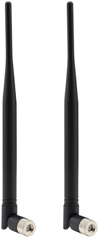 Kaunosta Half-Wave Dipole 433MHz 5dBi GSM RP-SMA Male Rubber Antenna with 5ft RG174 Cable(2 Pack) for Ham Radio IoT Devices and Remote Controls