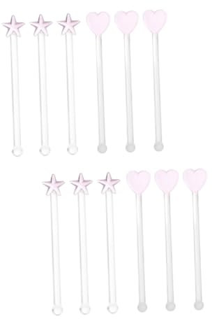 SHOWERORO Lot de 2 Agitateurs à Cocktail Personnalisés Bâtonnets de Mélange de Vin en Verre Décorations pour Fêtes Et Boissons 6 Pièces