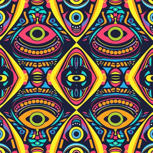 JIAOQSS Papier Peint Adhesif Mural Motif ethnique coloré Chambre Rouleau Vinyle Autocollant Papier Peint Décoration Papier Adhesif Pour Meuble Cuisine Salle de Bain