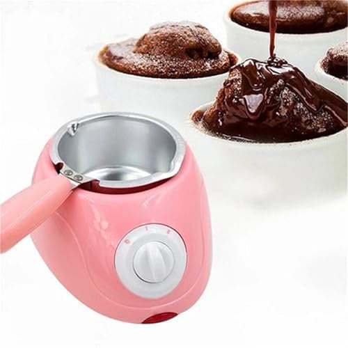 Melting Fondue Pot Set, 2025 Mini Electric Chocolate Melting Set, Chocolate Fondue Fountain, Warmer Machine for Milk Chocolate, Cheese, Butter, Candy, Chocolate Warmer (Pink, Single Pot)