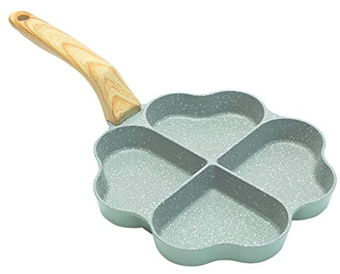 QTYQWC Heart-Shaped Omelette Pan 4 Holes Pancake Pan Non-Stick Coasting Multifunctional Anti-scalding Egg Frying Pans (D 1pcs)