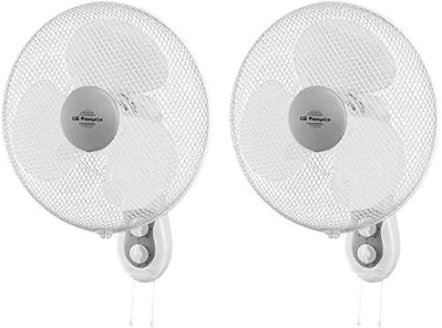 Orbegozo WF 0139 - Ventilador de pared, oscilante, 3 velocidades, temporizador, cabezal inclinable, aspas 35 cm, 40 W, Color Blanco (Paquete de 2)