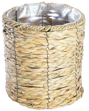 GILDE Lot de 2 Cache-Pots Jelena, en jonc de mer, Couleur Naturelle, Hauteur : 30 cm x Ø 29 cm, Sac en Plastique à l'intérieur