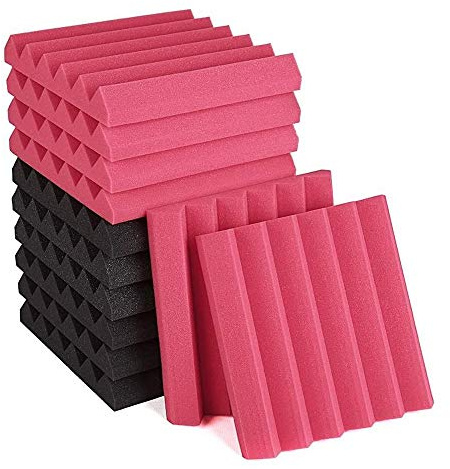 Junterone 12 Pcs Acoustic Foam Panel,Sound Insulation Pad,Sound Insulation Foam Panel,Studio Foam,Sound Insulation Foam,30X30X5cm