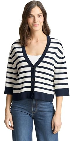 TOM TAILOR Damen Strickjacke mit 3/4-Arm