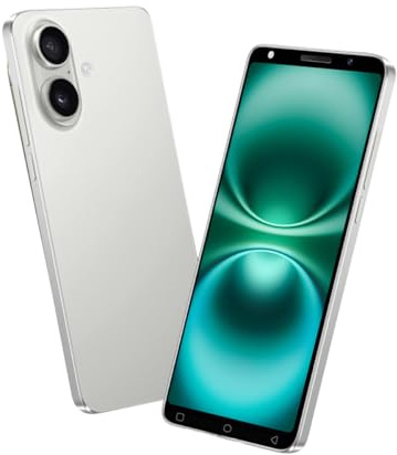 LatsYrs Billiges Handy, 5.0-Zoll-Anzeige, 16GB ROM erweiterbar auf 128GB, Dual SIM entsperrt, Dual Kamera, WiFi/Bluetooth/Face ID 4G Handy (LaI17-White)