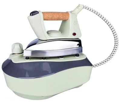 Wintem - Dampfgarer mit Kessel 3,5 bar 850 ml mit Korkgriff, kontinuierlicher und vertikaler Dampf, Edelstahlplatte für professionelles Bügeln und empfindliche Stoffe