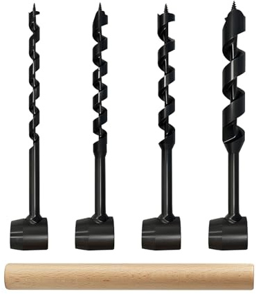 TALOEYH - Trapano manuale Bushcraft, chiave manuale Bushcraft Trapano multifunzione per la lavorazione del legno, per la lavorazione del legno, per la sopravvivenza all'aperto, campeggio (5 pezzi)