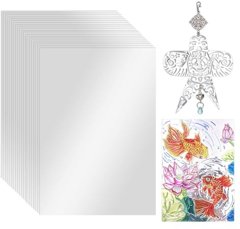 OLYCRAFT 30 hojas de aluminio para manualidades de metal, 30 x 20 cm, hojas de lámina de metal plateado de doble cara, 0,1 mm de grosor, para pintura, grabado y gofrado, proyectos artísticos y