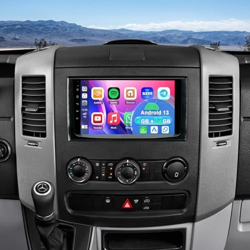 2+32G Android 13 Auto Radio Coche con CarPlay y Android Auto para Mercedes-Benz Sprinter 2006–2017, Pantalla táctil de 9 Pulgadas Autoradio Estéreo Reproductor con navegación GPS SWC Mirror Link RDS