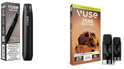 Vuse Pro One Cigarette Électronique, Kit Complet Vapoteuse Electronique Rechargeable avec Batterie 360 mAh, Double Mode de Vape, Compatible Recharges Vuse ePod/Pro Intense, 2 Capsules Classique Crème