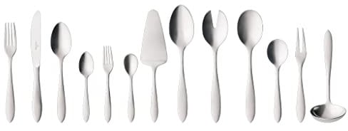 Villeroy & Boch 12-6394-9080 Arthur Brushed Cutlery Set, Stainless Steel, Metal, 27 x 11.6 x 27 cm, 68 Units