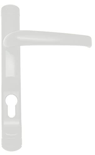 MICEL - 68069 - Juego de manilla para puerta, Con bocallave, Placa y maneta de aluminio, Color blanco, 225 x 135 x 47,5 mm
