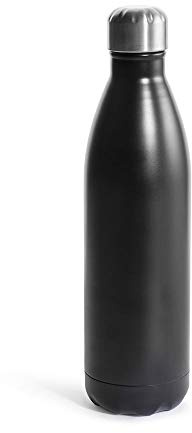 SAGAFORM Edelstahl Thermosflasche 750ml, Schwarz, Kaffee & Tee Flasche, Thermoskanne für Unterwegs, Kühlt 24h & Hält 12h warm, Edelstahl Trinkflasche 750ml, Isolierflasche