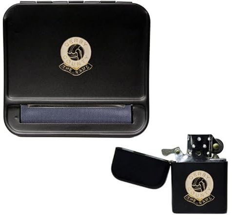 Derby County Football Club Cigarette Rolling Machine and storproof Petrol Lighter