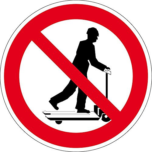 Verbotszeichen - Mit Hubwagen Rollen verboten - Folie Selbstklebend - 25 cm