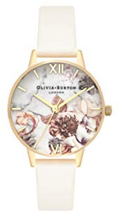 Olivia Burton Orologio Analogico al Quarzo da Donna con Cinturino in Pelle Bianco - Ob16Cs15