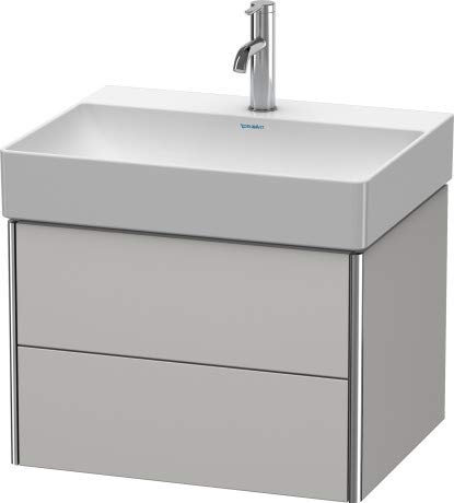 Duravit XSquare Waschtischunterbau wandhängend 58,4x46,0 cm, 2 Schubkästen, für Waschtisch DuraSquare 235360, Farbe (Front/Korpus): Schwarz Hochglanz Lack - XS416104040