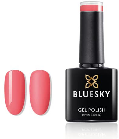 Bluesky BLUESKY Gel Polish, Pink Neon Coral, A74, 10ml, Gel auflösbarer Nagellack, Rosa, Rot, Orange, Neon (Aushärtung unter UV-/LED Lampe erforderlich) er Pack(x)