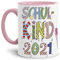 Tassendruck Geschenk Tasse zur Einschulung für Kinder mit Spruch - SCHULKIND 2021 - Geschenkidee zum Schulanfang/Erinnerung Schulbeginn/Erstklässler 2021 Mädchen - Innen & Henkel Rosa