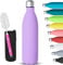 GeeRic Stainless Steel Water Bottle 750ml, Double-Walled Vacuum Insulated Metal Water Bottle 12 Hours Hot & 24 Hours Cold Drinks Cycling Bottles for Outdoor Sports Hiking Running 750ml Purple