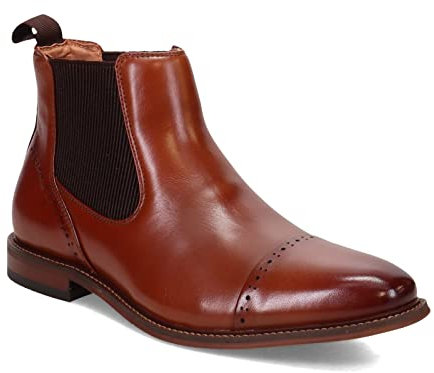 STACY ADAMS Maury Chelsea-Stiefel mit Zehenkappe, cognac, 43 EU