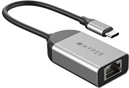 HyperDrive USB-C auf 2.5Gbps Ethernet Adapter, Works with Chromebook Zertifiziert, USB-C auf LAN Adapterkabel, Silber