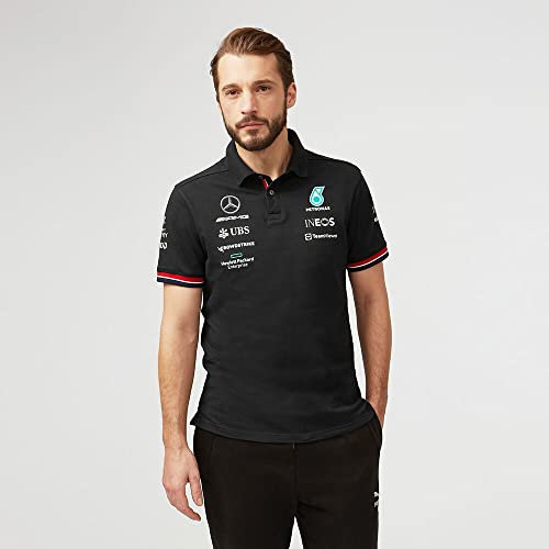 MERCEDES AMG PETRONAS Formula One Team - Offizielle Formel 1 Merchandise Kollektion - 2022 Team Polo - Schwarz - Herren - M