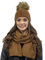 VIVISENCE Elegantes Damen Winter Set Aus Mütze Und Schal Mit Bommel Aus Warmem Garn Antistatische Eigenschaften Perfekte Passform Für Elegante Und Sportliche Outfits, Braun,Einheitsgröße