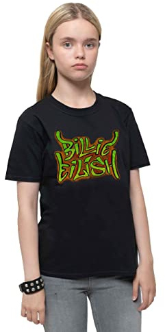 Billie Eilish Childrens/Kids Graffiti Cotton T-Shirt (12-13 Years) (Black)