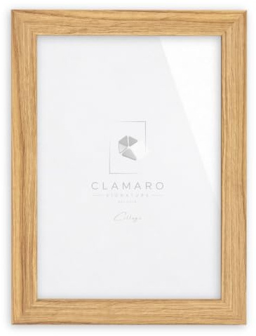 Clamaro Cadre Photo Pêle-Mêle, Bois MDF, Chêne Catania, 60 x 85 cm | Fabriqué à la Main en Allemagne, Largeur de Moulure 30 mm, Panneau Arrière et Crochet Dentelé Inclus, Rectangulaire