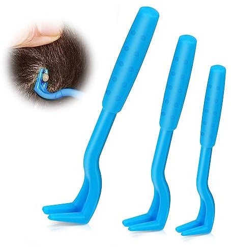 VFANDV Quita Garrapatas para Perros, Juego de 3 Tamaños Ganchos para Garrapatas, Pinzas para Garrapatas, Pinza Garrapatas Elimina Sin Dolor en Segundos para Perros y Gatos, Eliminación de Pulgas