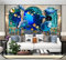 Wandbilder Benutzerdefinierte Fototapeten 3D Delphin Korallenfisch Meerestier Tapete Wandbilder Wohnzimmer Tv Sofa Schlafzimmer Arbeitszimmer Dekor Tapete Leinwand Wandb 140 (Breite) x 70 (Höhe) cm