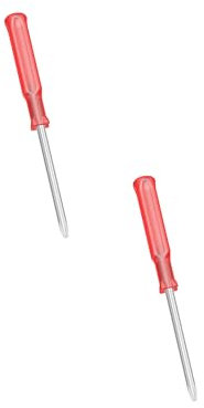 FOCMKEAS 2PCS Mini Phillips Screwdriver, 2.5mm Cross Head with Red Non-Slip Handle for Small Appliances, 2.56(65mm) Total Length, Non-Magnetic