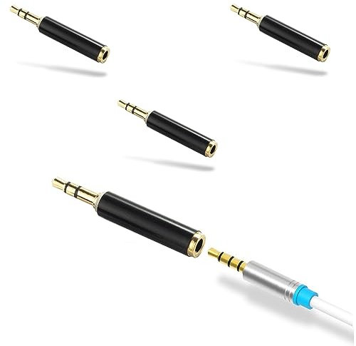 4 Stück TRRS auf TRS Mikrofon-Adapter 3,5 mm TRRS auf TRS Mikrofon Adapter 3,5 mm 1/8 Zoll TRRS Buchse auf TRS Stecker Mikrofon Anschluss für Kameras Recorder mit TRS Mikrofon-Buchse (1#)