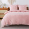 WUMIUER Flauschig Bettwäsche 200x220 cm 3tlg Set Rosa, Winter Biber Warm Bettbezug und 2 Kissenbezüge 80x80cm, Kuschelig Weich Cashmere Touch Flanell Fleece Bettdeckenbezug Bettdecke Cover