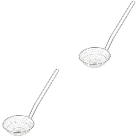 LIFKOME 2 Coladores De De Cocina De Acero Inoxidable Espumaderas Coladores Pequeños Cucharas Para Cocinar Y Freír Cucharones.