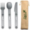 AllEco® Aluminium camping cutlery with innovative magnetic connection and fabric bag for on the go, outdoor cutlery, camping cutlery set to go cutlery set, sustainable products, zero waste, gift idea
