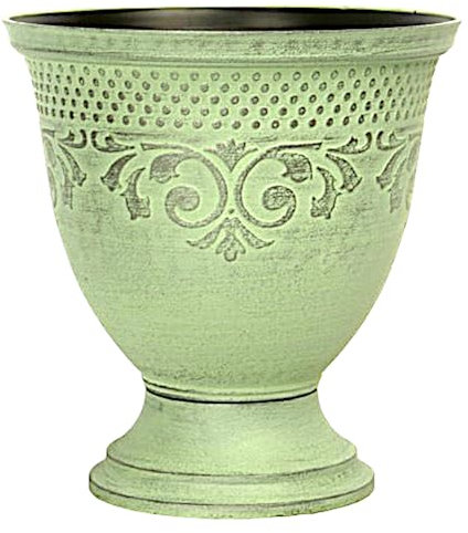 DIVAS SPIRITUAL Unique Novelty Garden Pots Assorted Stylish Outdoor Cement Planters for Creative Spaces (Eden Urn Patina 4 L)