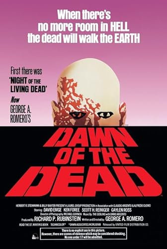 Poster Dawn of the Dead, A4, Wandkunst, Heimdekoration, Filmposter, Leinwand, Film, Kino, Retro, Vintage, Kult, klassisch, Nostargic, Saga, moderner Nachdruck, wir drucken jedes Poster für Sie,