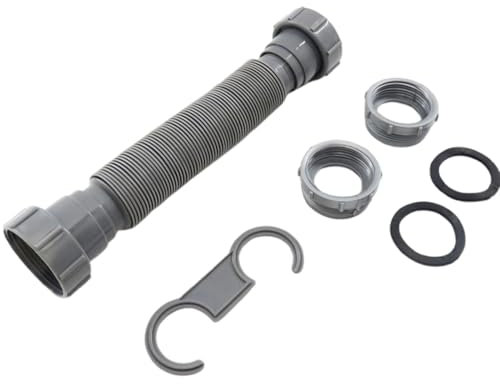Flexible Pipe With Gaskets And Clips, Sink Drain Pipe 45mm, Kitchen Sink Waste Pipe, Kitchen Sink Waste Fittings, Kitchen Sink Overflow Pipe, Sink Plumbing Parts Replacement Kit Wear-Resistant