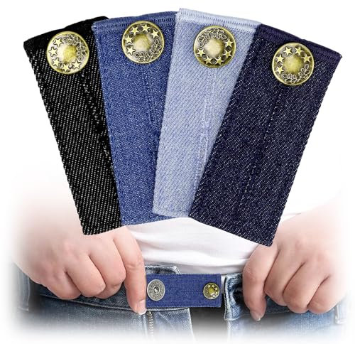 Tapvai 4 Stück Hosenbunderweiterung Schwangerschaft Knopf Taille, 8,5 * 3,5 cm Hosenerweiterung Schwangerschaft, Einstellbar Schwangerschaft Hosenerweiterung für Jeans Röcke Hosen Umstandshose