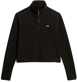 Superdry Damen Verkürzter Polar Fleecepullover mit halblangem Reißverschluss