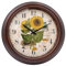 VIKMARI 30cm Sonnenblume Wanduhr, Vintage Landhausstil Leise Ohne Ticken Batteriebetrieben Wanduhr für Küche Wohnzimmer Schlafzimmer Büro Badezimmer