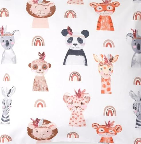 PinkZebra BEZUG für Kindersessel aus Schaumstoff, Sesselbezug, Bezug für Sessel mit Schaumstofffüllung, Past für Kindersessel in Größe: 51 x 34 x 42 cm, Sitzfläche: 26 x 26 cm, Nette Tiere