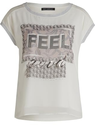 Betty Barclay Damen Blusenshirt mit Aufdruck 38, Patch Cream/Beige