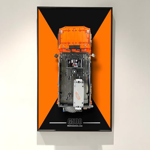 WETCEAOM Tableau d'affichage Mural pour Lego Technic Mercedes-Benz G500, Panneau de Montage Mural pour Les Blocs de Construction Lego 42177, Taille : 75x45 cm (sans modèle) (Orange)