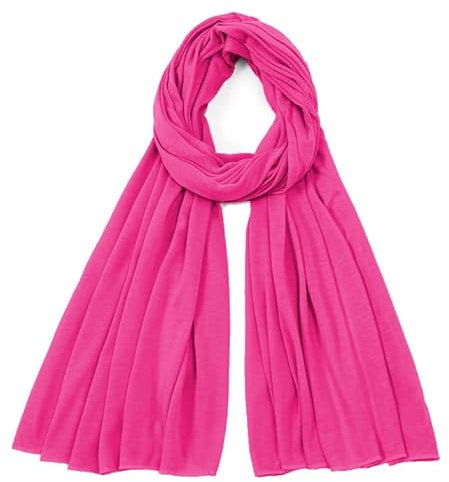 Van Der Rich ® - Einfarbiger Schal Weiche Stola 68cm*170cm - Damen (Hellfuchsia)
