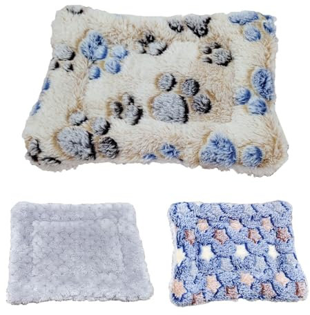 ZYEKIU 3 Pièces Tapis Lapin Maison Lapin Doux et Confortable, Coussin pour Chat Tapis pour Peluche Coussin Chaleur Lit Cochon d'Inde Lavable pour Cochons d'Inde Hamsters (Type B)